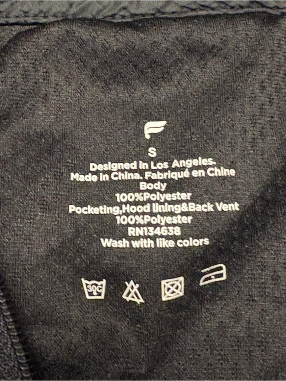 Fabletics Men's Small Black Lightweight Windbreaker Jacket with Hood - Picture 10 of 12